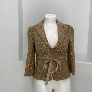 Robbi & Nikki by Robert Rodriguez Women’s Blazer Gold Sequins Size L Cocktail